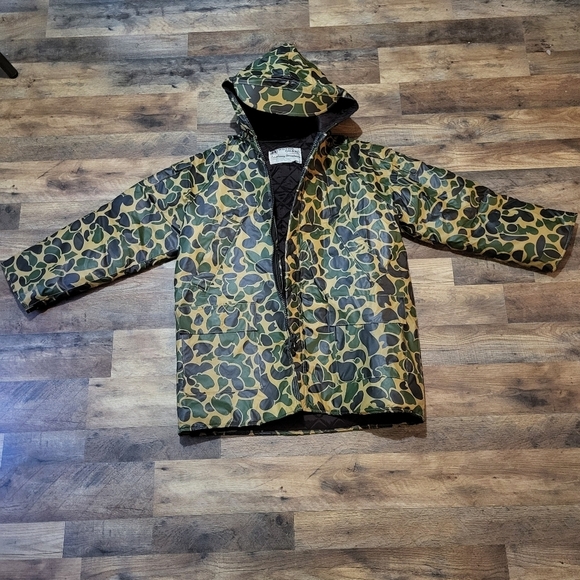 Vintage Wetha Guard Academy Broadway Men's Zip-Up Duck Camo Rain Jacket Size SM - Picture 2 of 9